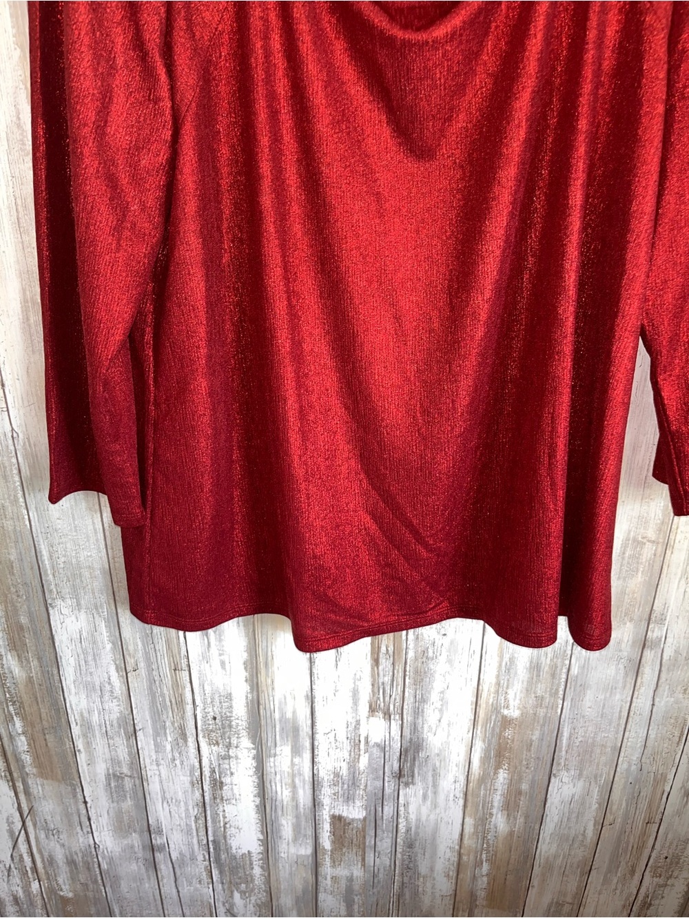 NWT Lane Bryant Metallic Red Cutout Long Sleeve Top Plus Size 18/20 - Picture 4 of 6